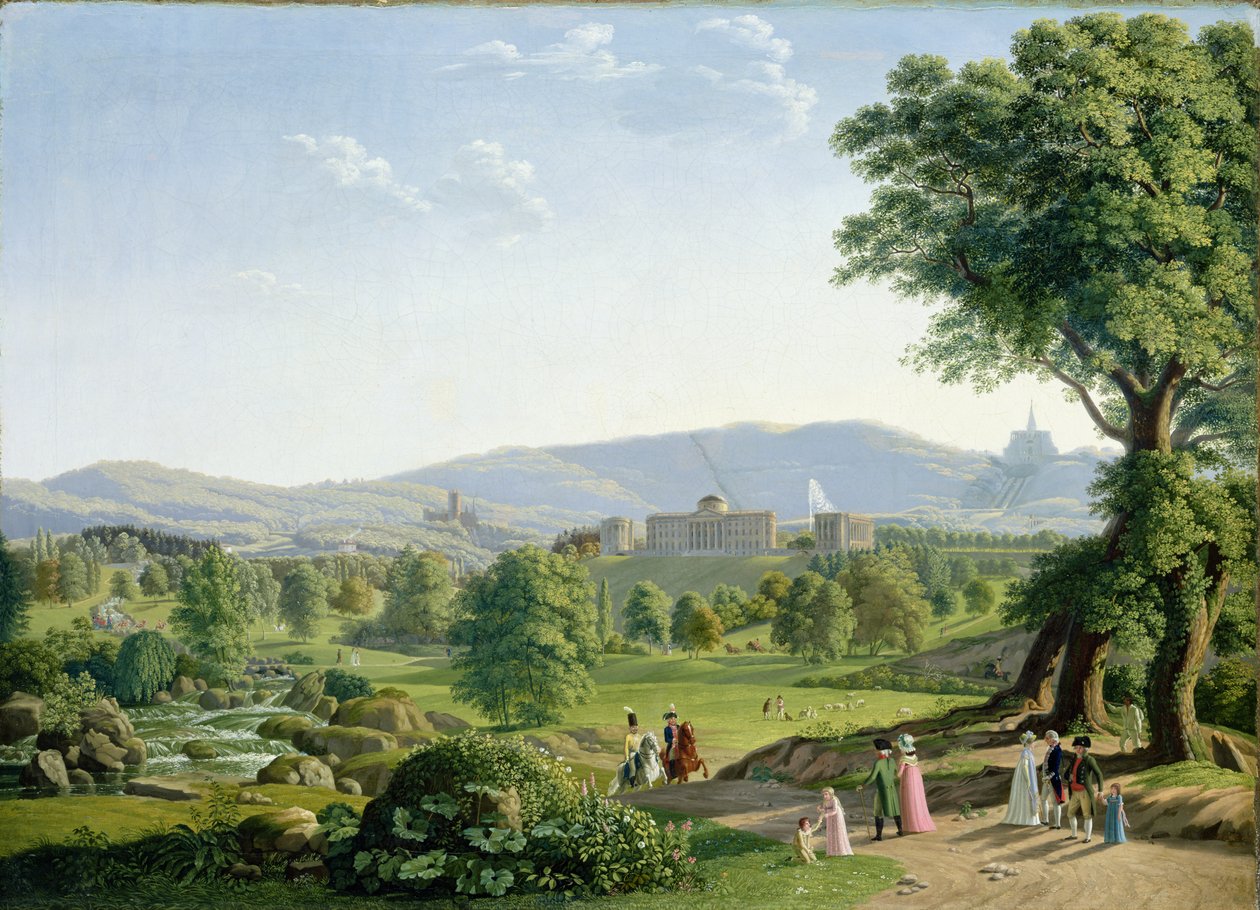 Wilhelmshoehe Castle with the Habichtswald Forest by Johann Erdmann Hummel