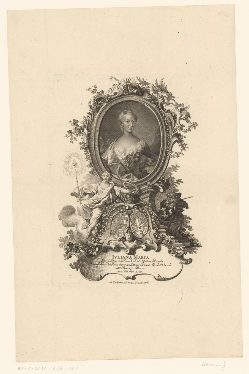 Portrait of Juliana Maria van Sleeswijk Hollsteyn by Johann Esaias Nilson