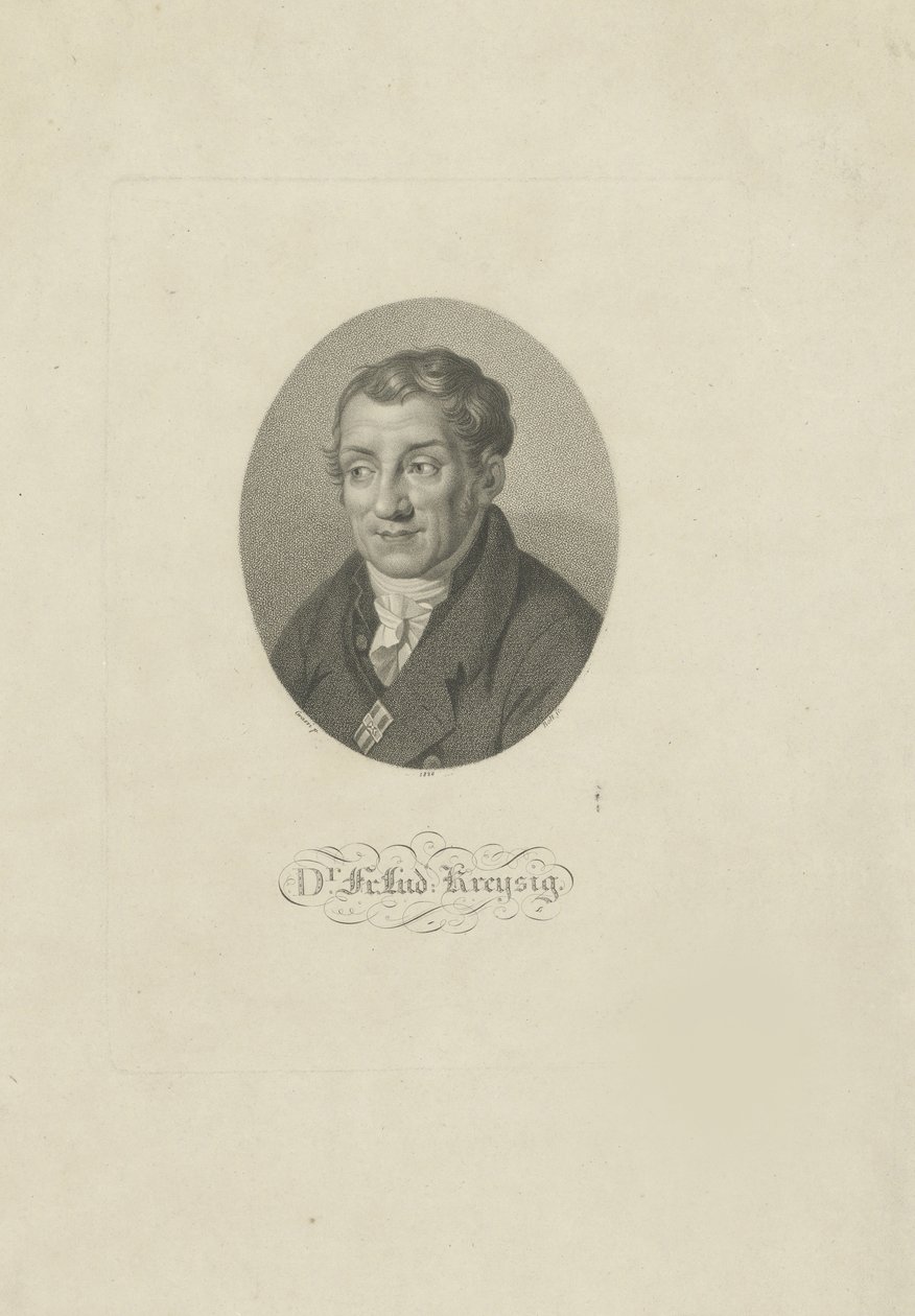 Portrait of Friedrich Ludwig Kreysig, 1826 by Johann Friedrich Bolt