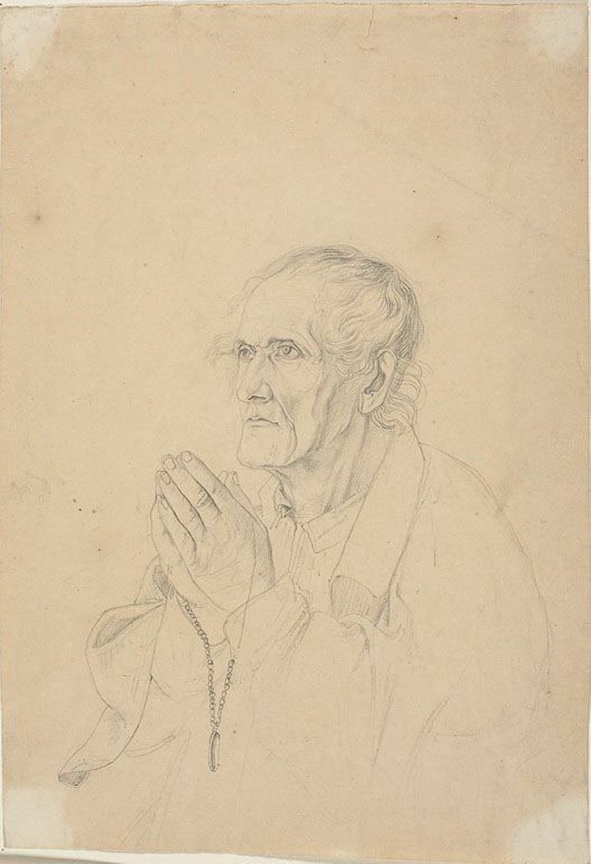 Old Man Praying by Johann Friedrich Overbeck