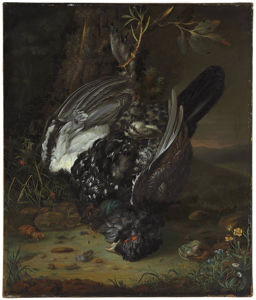 A Blackcock in a Wooded Landscape by Johann Friedrich von Grooth