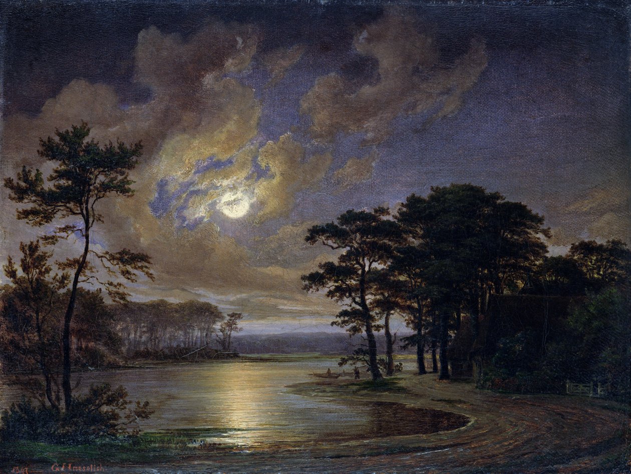 Holstein Sea - Moonlight, 1847 by Johann Georg Haeselich