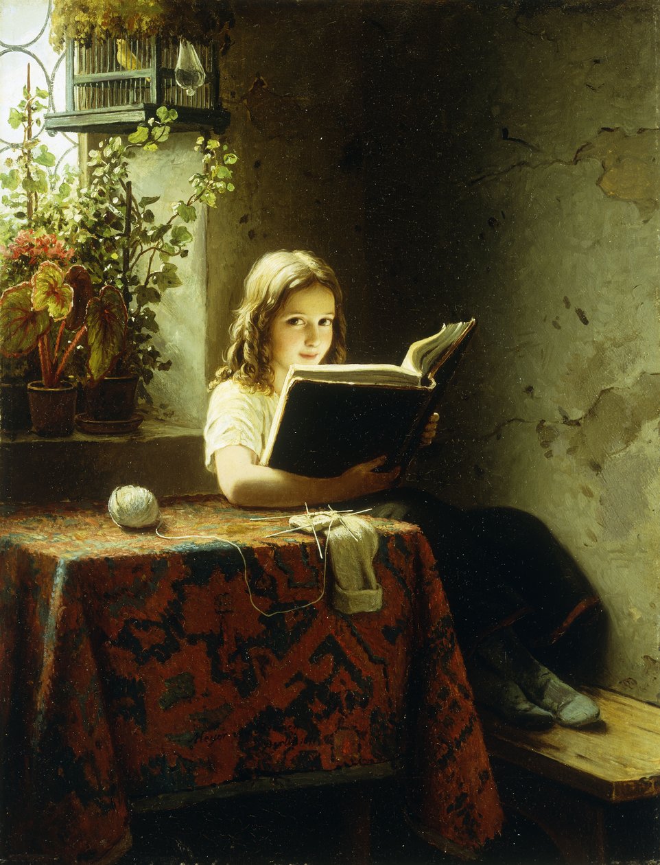 A Girl Reading, 1871 by Johann Georg Meyer