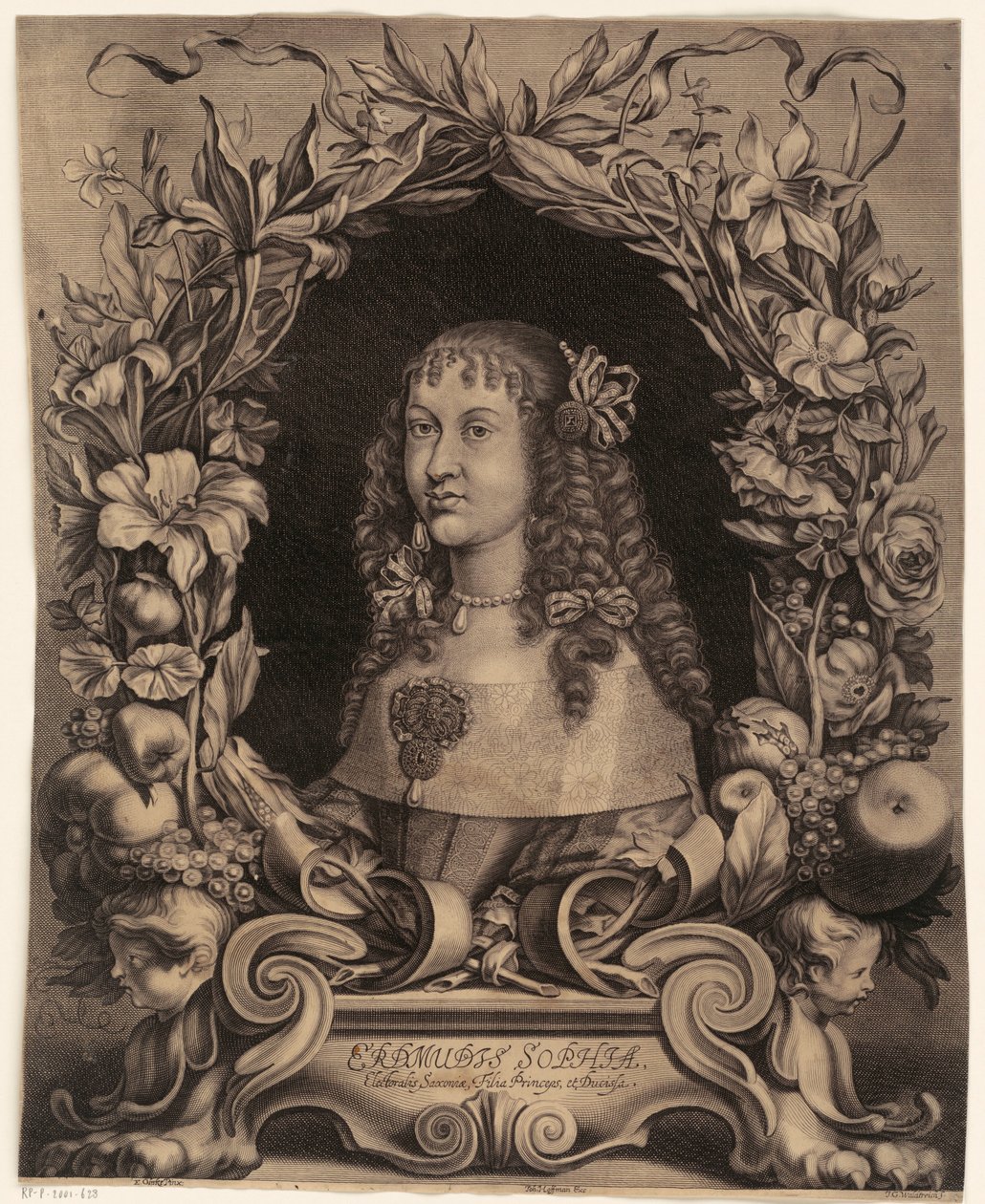 Portrait of Erdmuthe Sophia, Margravine of Brandenburg-Bayreuth by Johann Georg Waldreich
