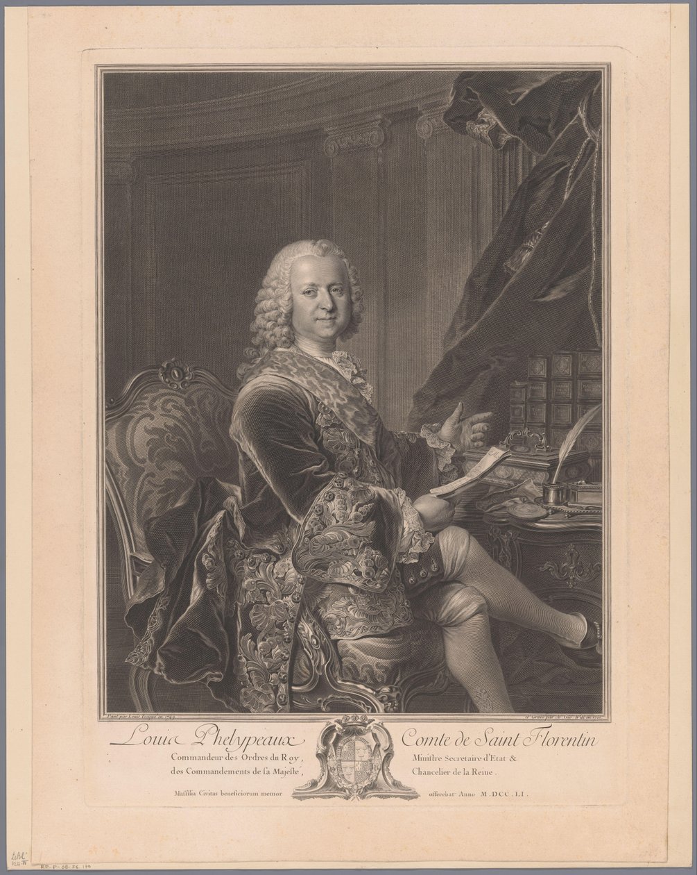 Portrait of Louis Phélypeaux de Saint-Florentin by Johann Georg Wille