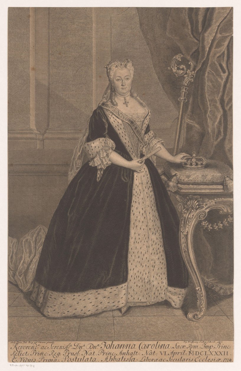 Portrait of Johanna Charlotte of Anhalt-Dessau by Johann Georg Wolffgang