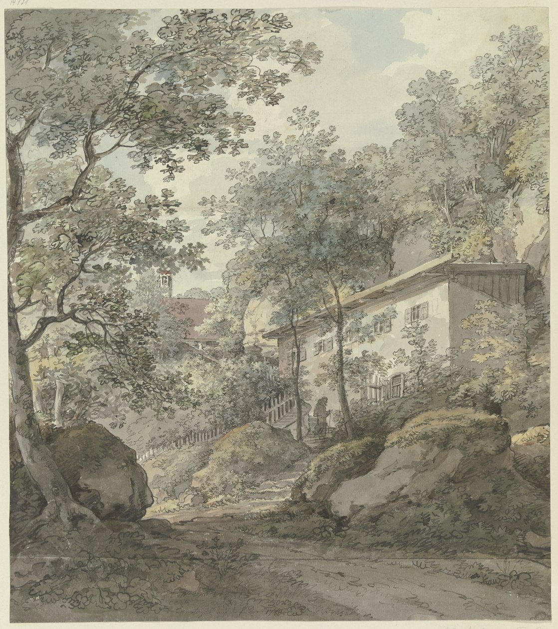 House under Trees (Hermitage) by Johann Georg von Dillis