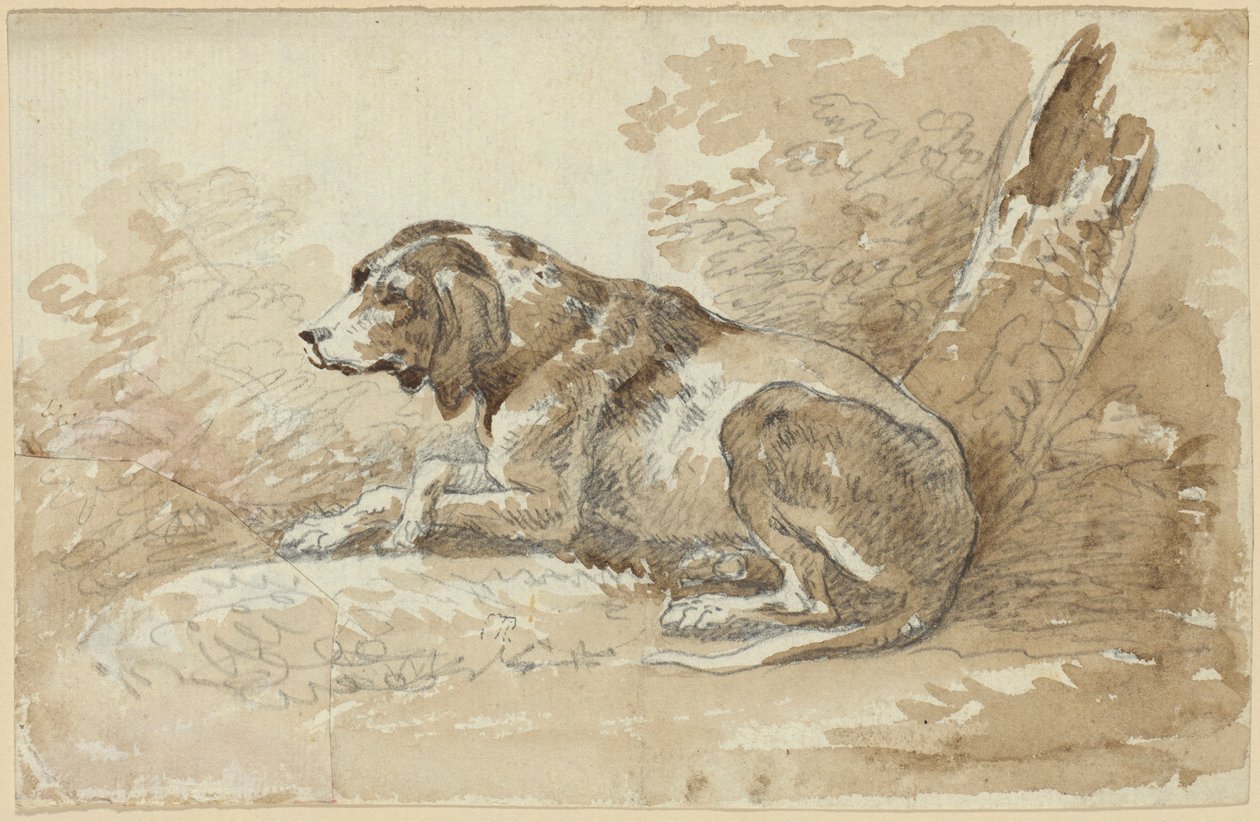 Two Dog Studies by Johann Georg von Dillis