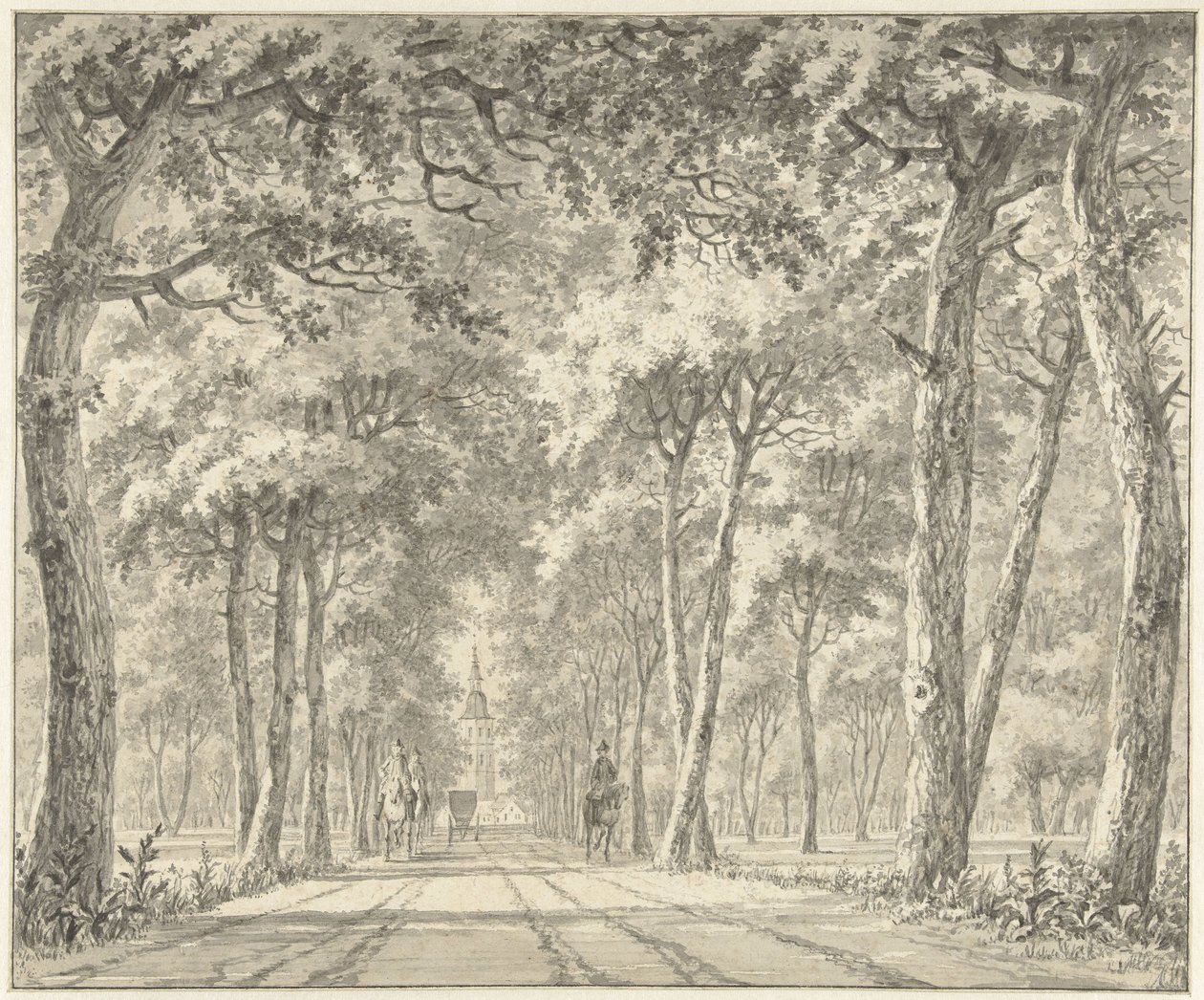 View of an Avenue with Schloss Karlsruhe by Johann Goll van Frankenstein (I)