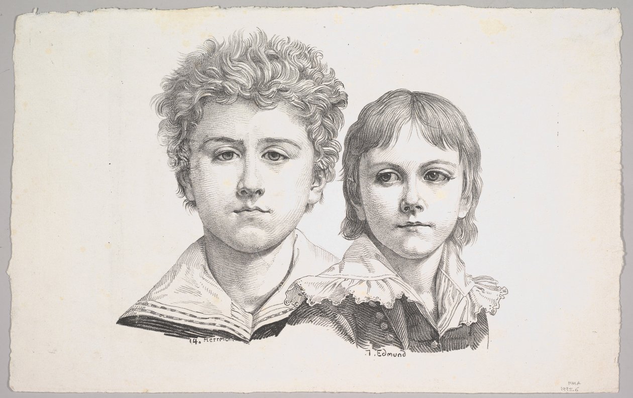 Portrait of the Rabe Children: Hermann, age 14 and Edmond, age 7 by Johann Gottfried Schadow