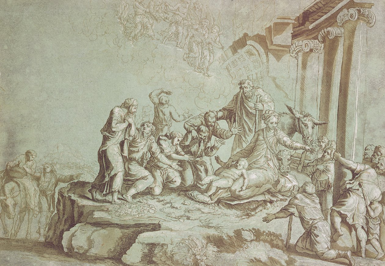 Adoration of the Shepherds by Johann Gottlieb Prestel