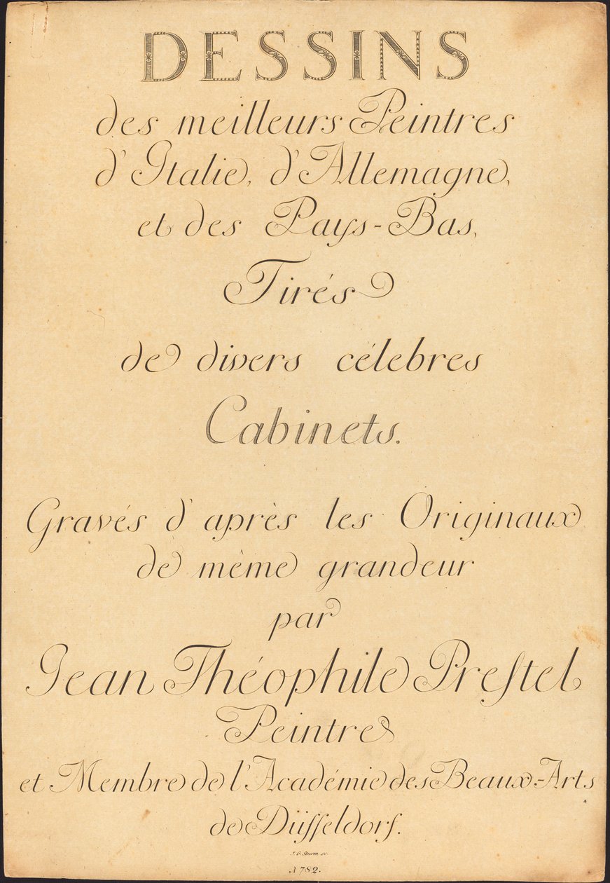 Drawings by the Best Painters of Italy, Germany and the Netherlands, Taken from Various Famous Cabinets by Johann Gottlieb Prestel, Maria Catharina Prestel, and Regina Schönecker