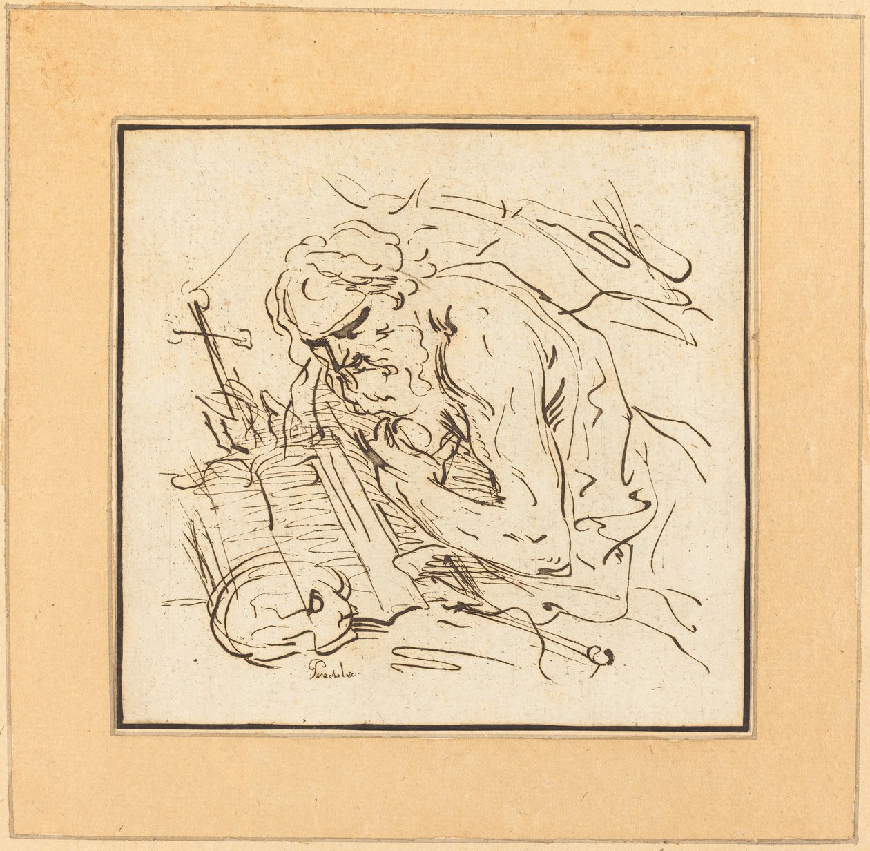 Saint Jerome by Johann Gottlieb Prestel after Domenichino