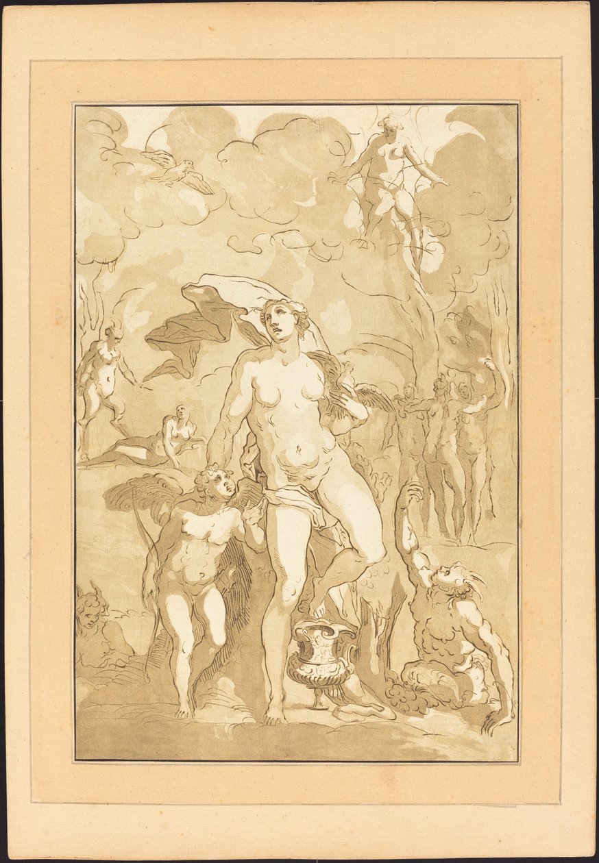 Venus by Johann Gottlieb Prestel after Jacopo Ligozzi