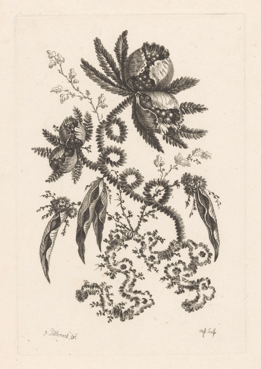 Flowers with Berries by Johann Heinrich  Hess