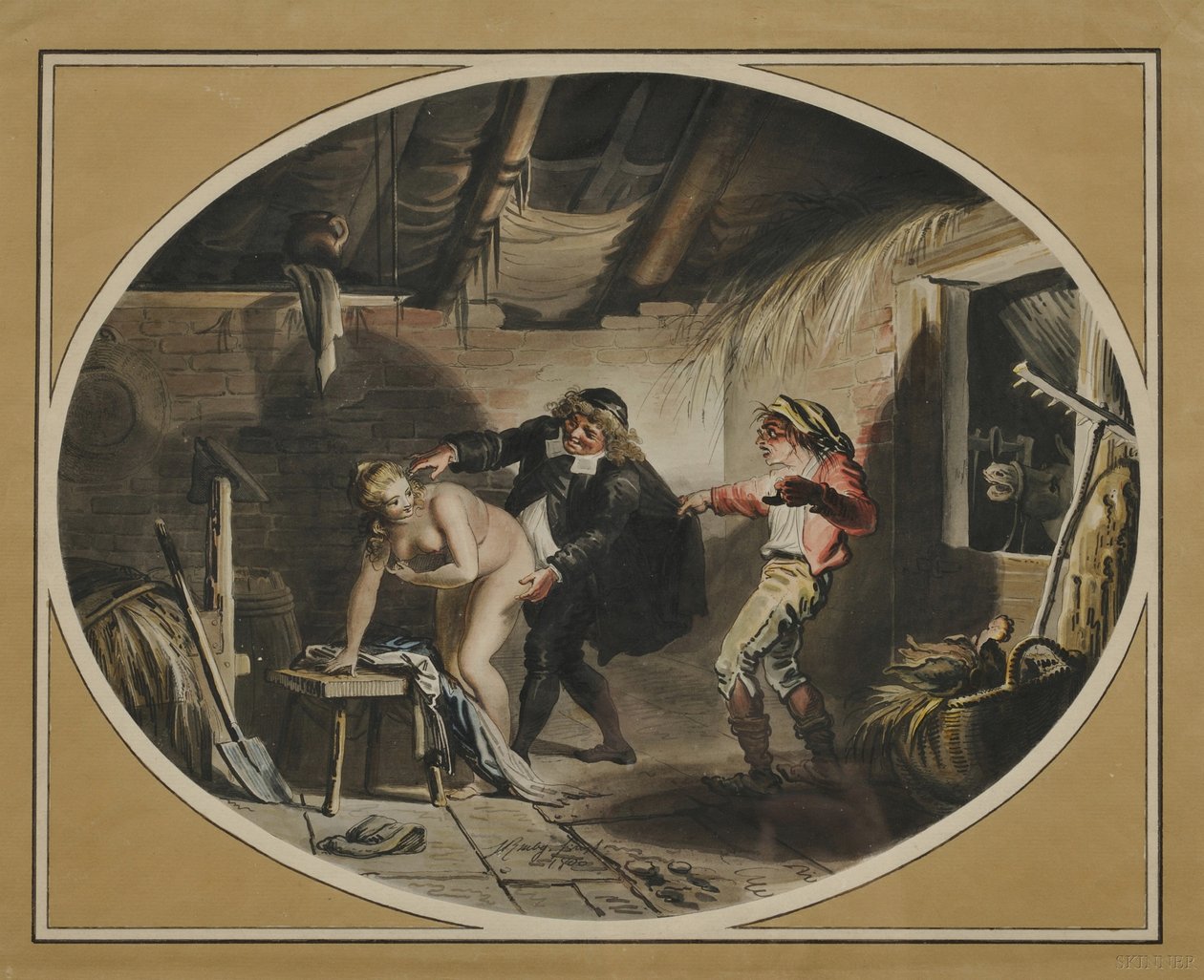 La Jument du compère Pierre after the poem by Jean de La Fontaine, 1800 by Johann Heinrich Ramberg