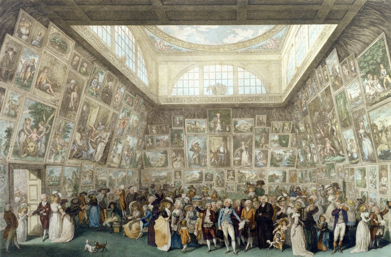 The Exhibition of the Royal Academy, 1787, Engraved by Pietro Antonio Martini, 1787 by Johann Heinrich Ramberg