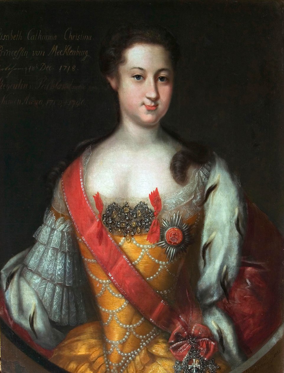 Anna Leopoldovna, Grand Duchess and Regent of Russia by Johann Heinrich Wedekind