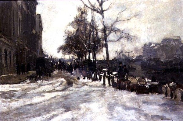 Winter, Rotterdam by Johann Hendrik Mastenbroek