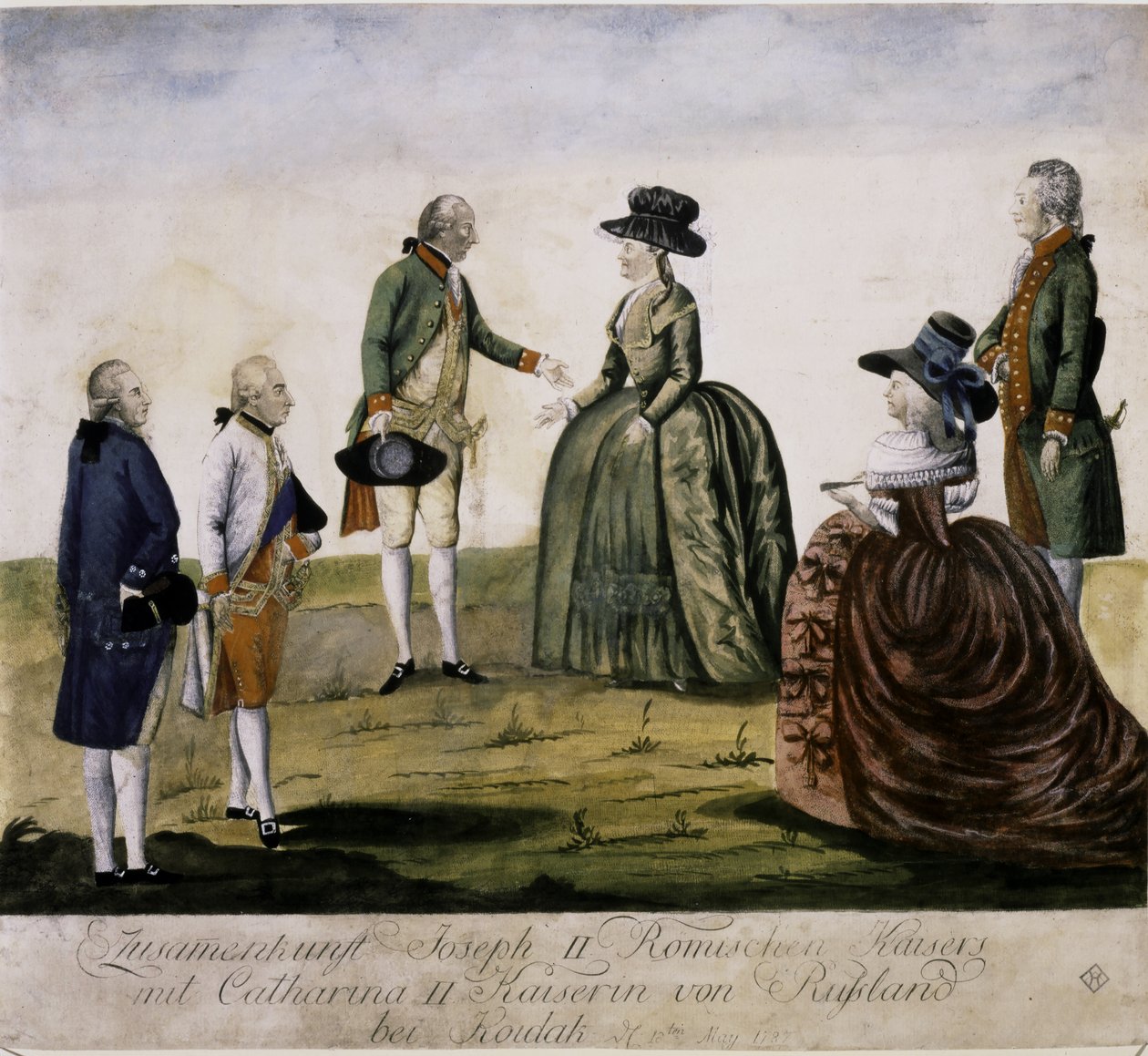 Meeting of Catherine II and Joseph II on the Dnieper by Johann Hieronymus Loeschenkohl