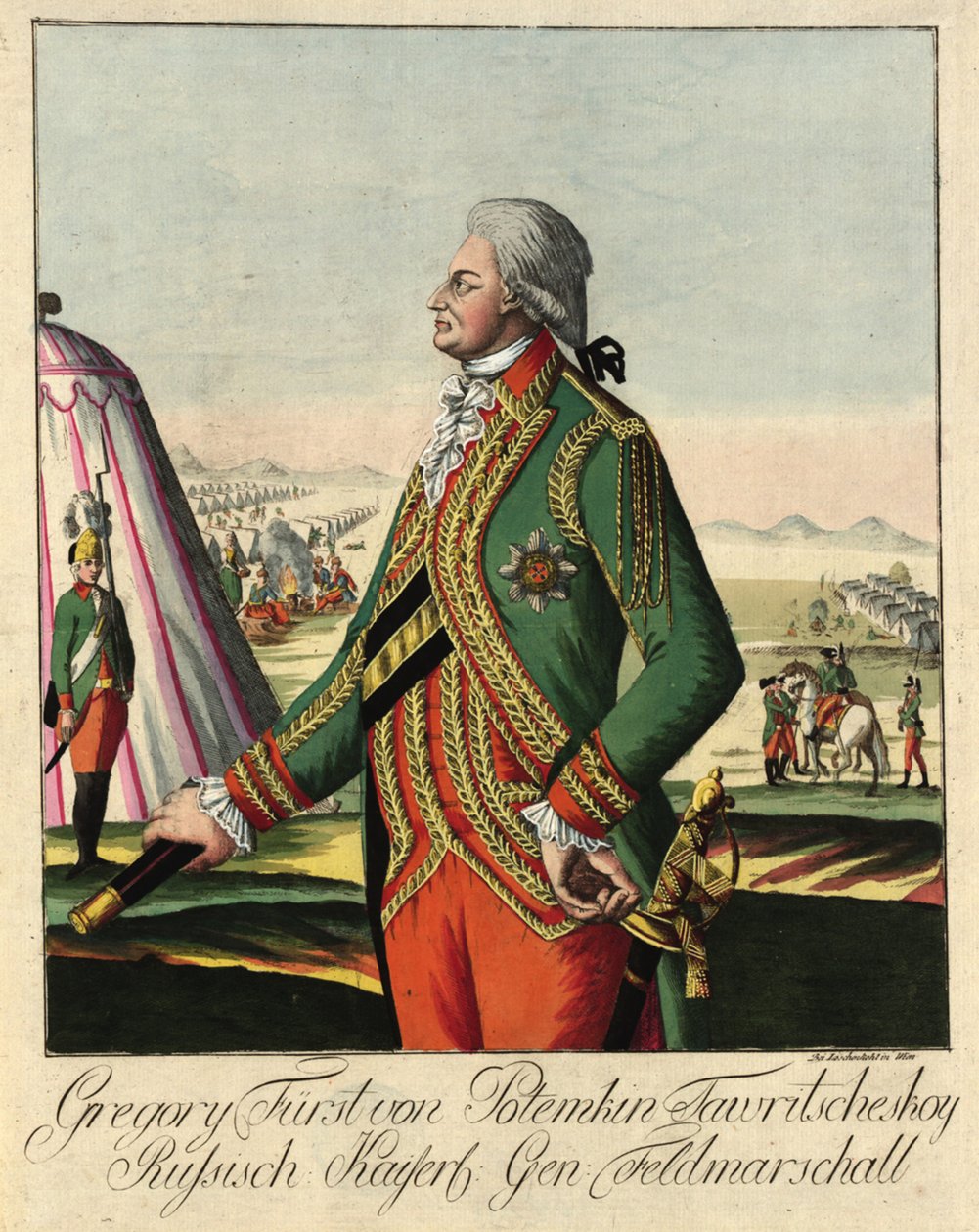 Prince Grigory Alexandrovich Potyomkin 1739-1791, c. 1790 by Johann Hieronymus Loeschenkohl