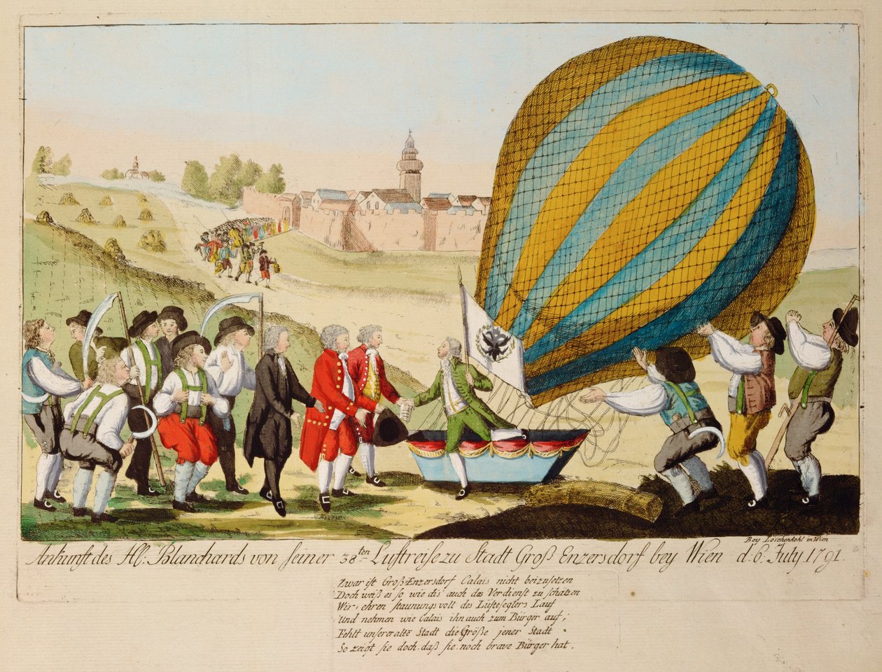 Return of M. Blanchard from His 38th Air Travel by Johann Hieronymus Loeschenkohl
