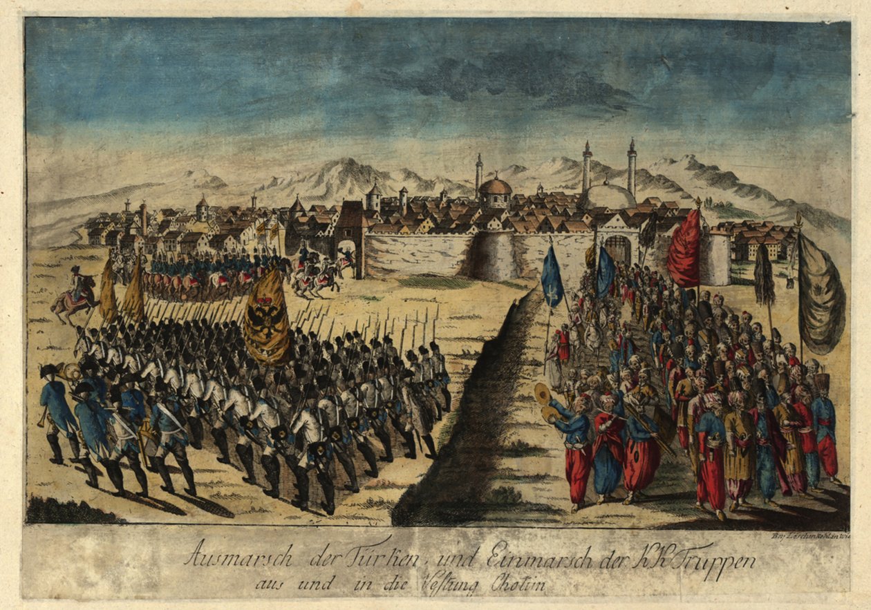 Surrender of the Fortress Khotyn on September 29, 1788 by Johann Hieronymus Loeschenkohl