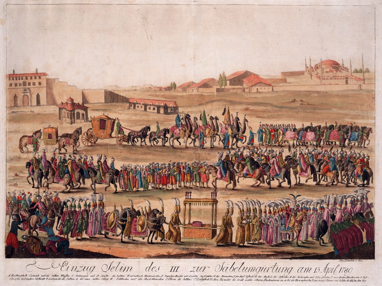 The Entry of the Sultan Selim III to the Girding the Sabre on 13 April 1789 by Johann Hieronymus Loeschenkohl