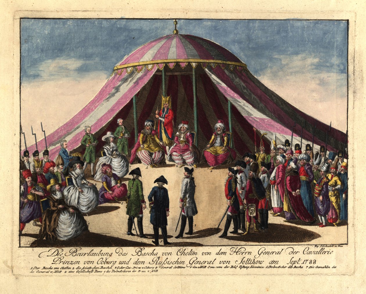 The Deposition of the Pasha of Khotyn by the Prince Josias of Saxe-Coburg and General, Sept 1788 by Johann Hieronymus Loeschenkohl