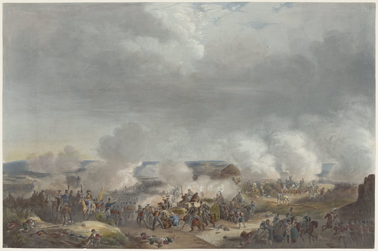 Prince of Orange at the Battle of Quatre-Bras, 1815 (series title: Twelve Plates of the Arrival and Inauguration of William I in Brussels and the Battles of Quatre-Bras and Waterloo in 1815) by Johann Hürlimann