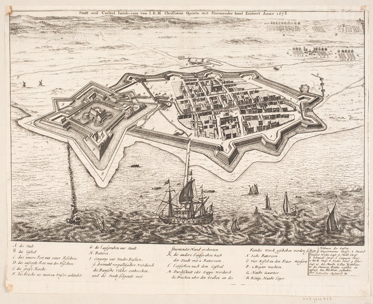 City and Castle Landscron Captured by His Majesty Christian V in 1676 by Johann Husman