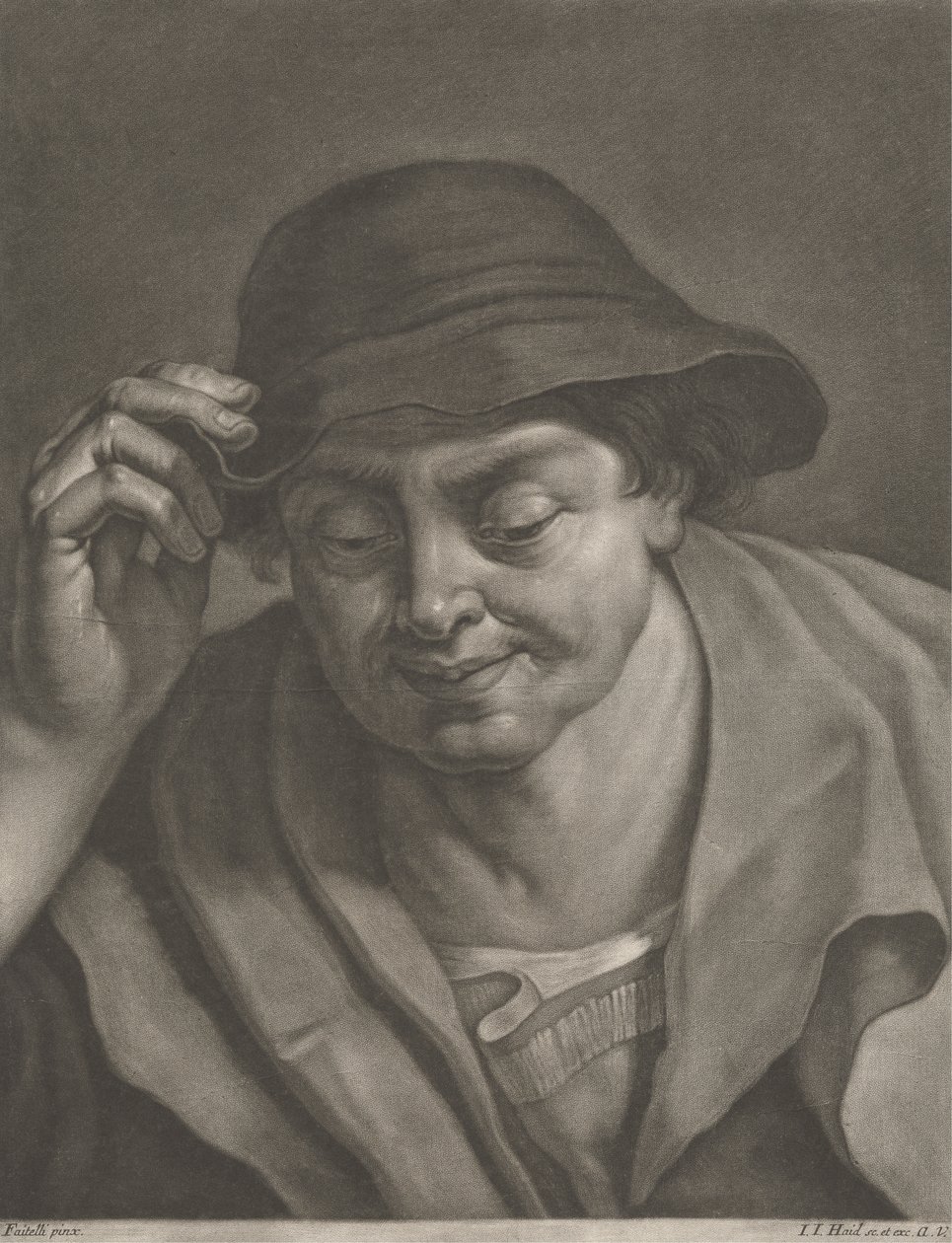 Man Wearing a Hat by Johann Jacobus Haid