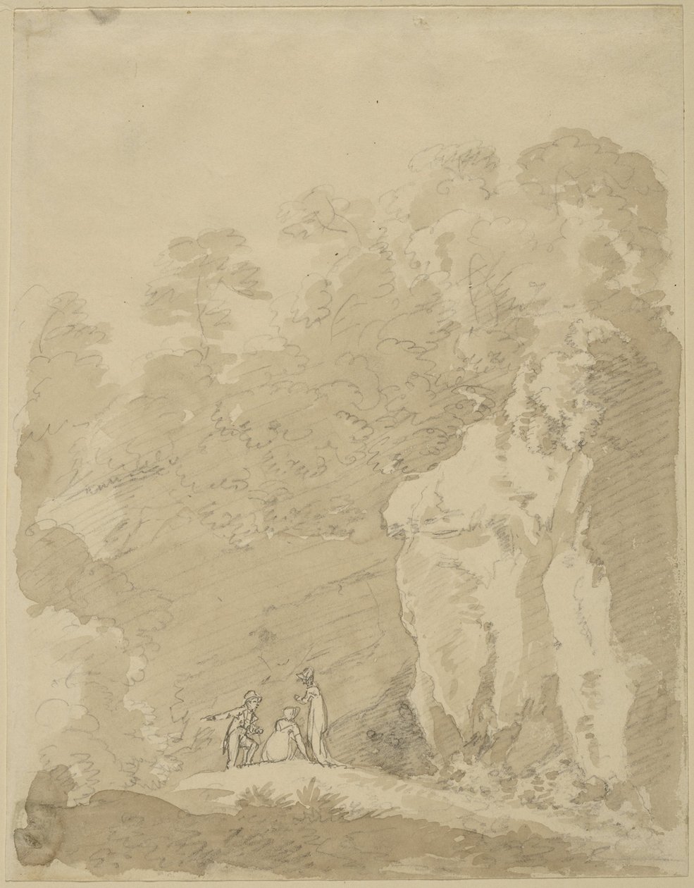 Man and Two Ladies by Johann Jakob Dorner der Jüngere