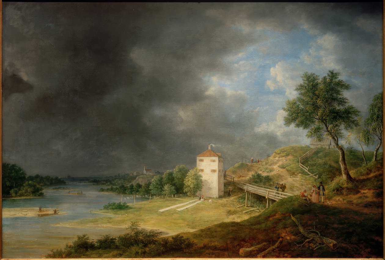 Isar Landscape at Brunnhaus Brunnthal by Johann Jakob Dorner der Jüngere