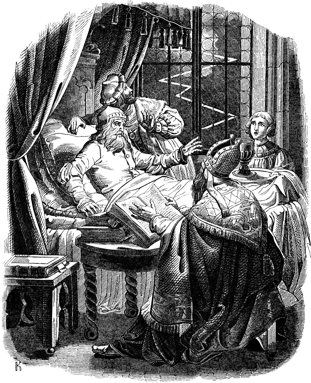 Henry the Lion before his death in Brunswiek Illustration from the Geschichte des deutschen Volkes by E. Duller by Johann Jakob Kirchhoff