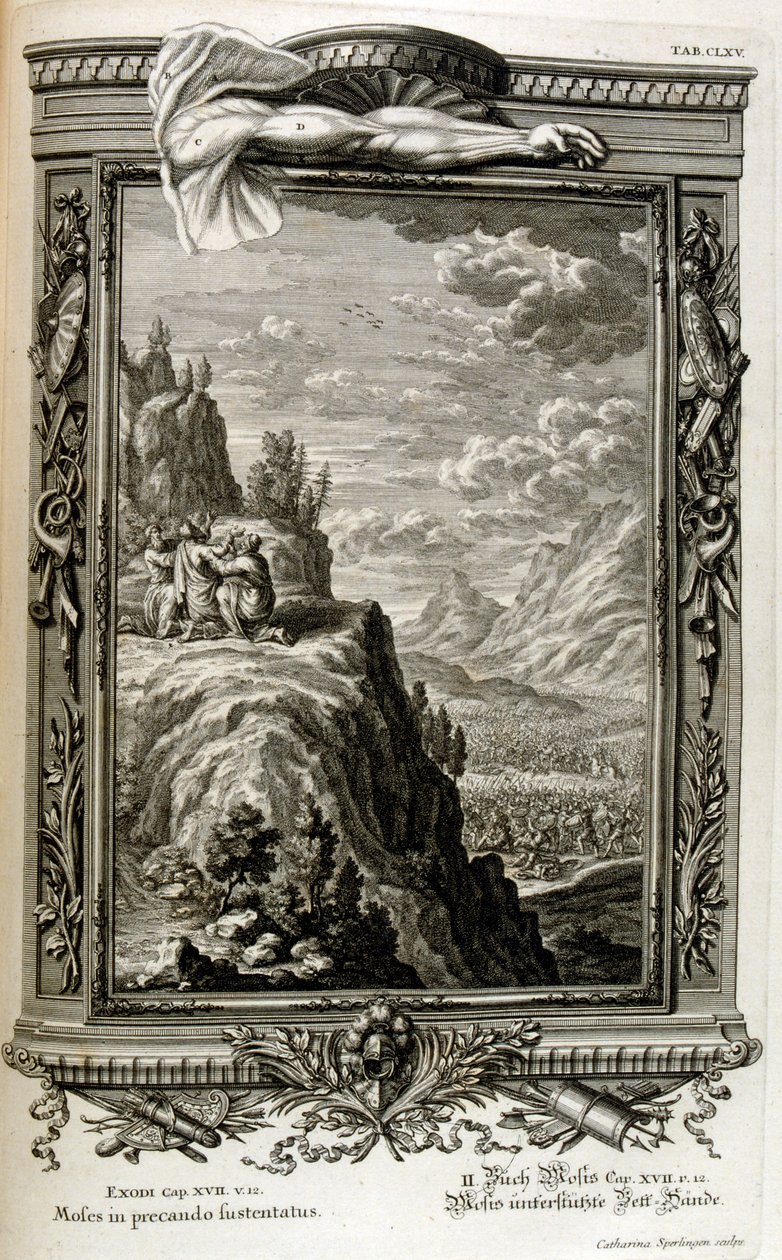 Aaron and Hur Support the Hand of Moses on Sinai, When the Israelites ...