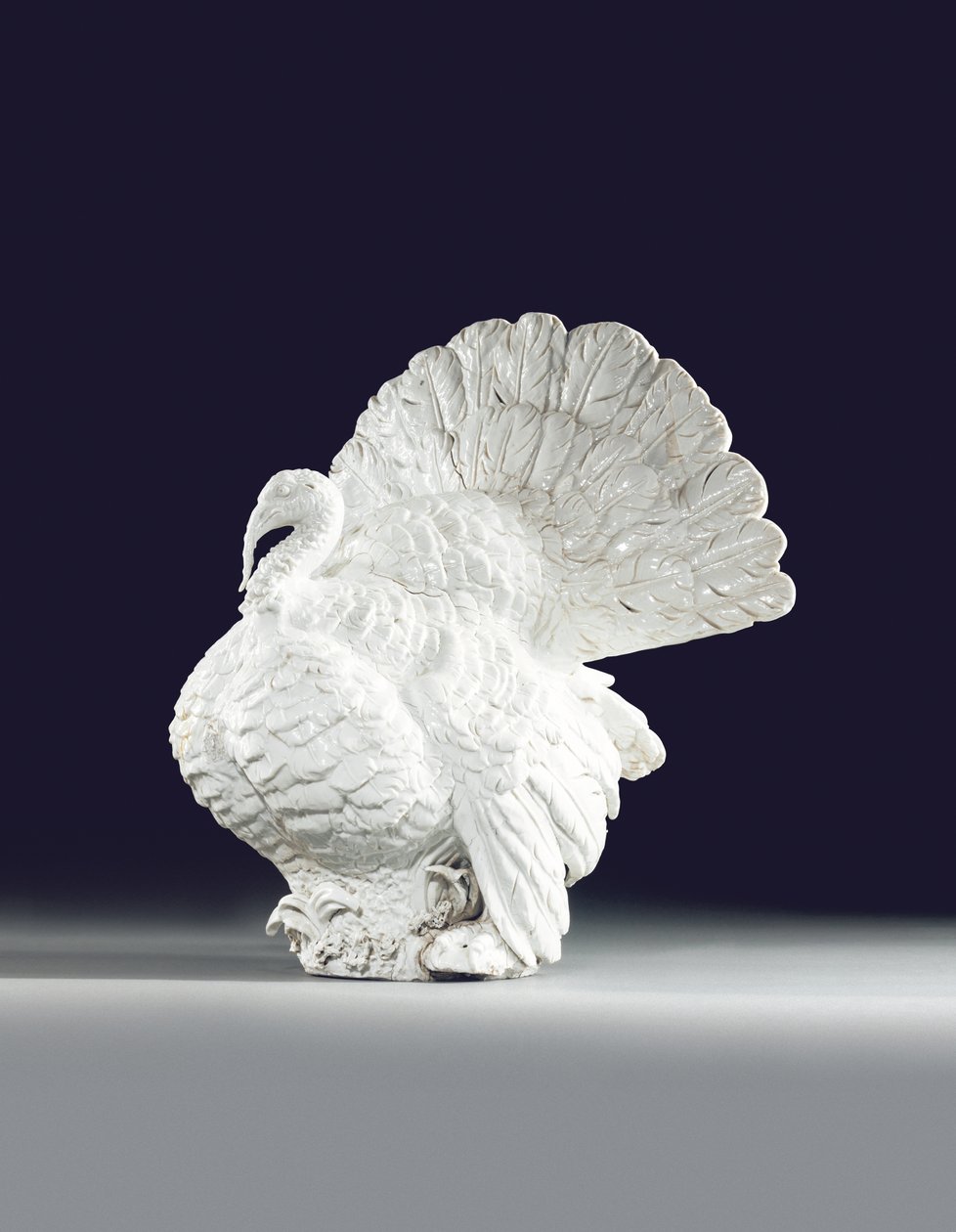 Meissen model of a turkey-cock, c.1733 by Johann Joachim (after) Kändler