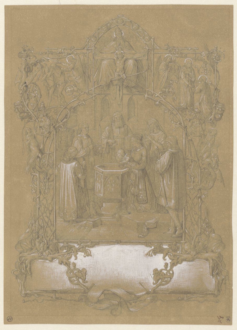 Design for a Baptism Print by Johann Klein (attributed to)
