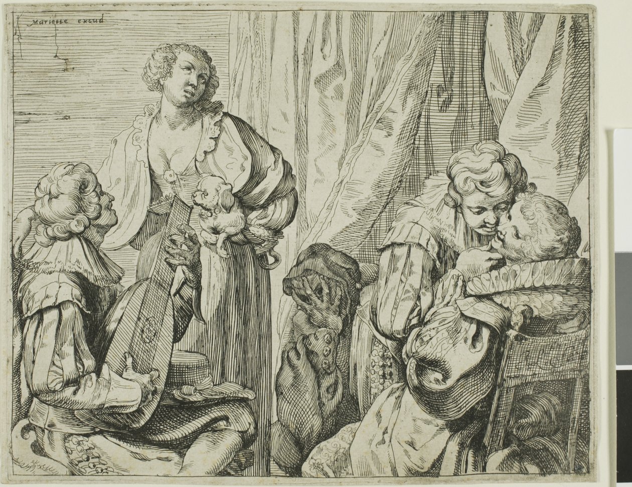 Interior with Two Pairs of Lovers and a Fool by Johann Liss