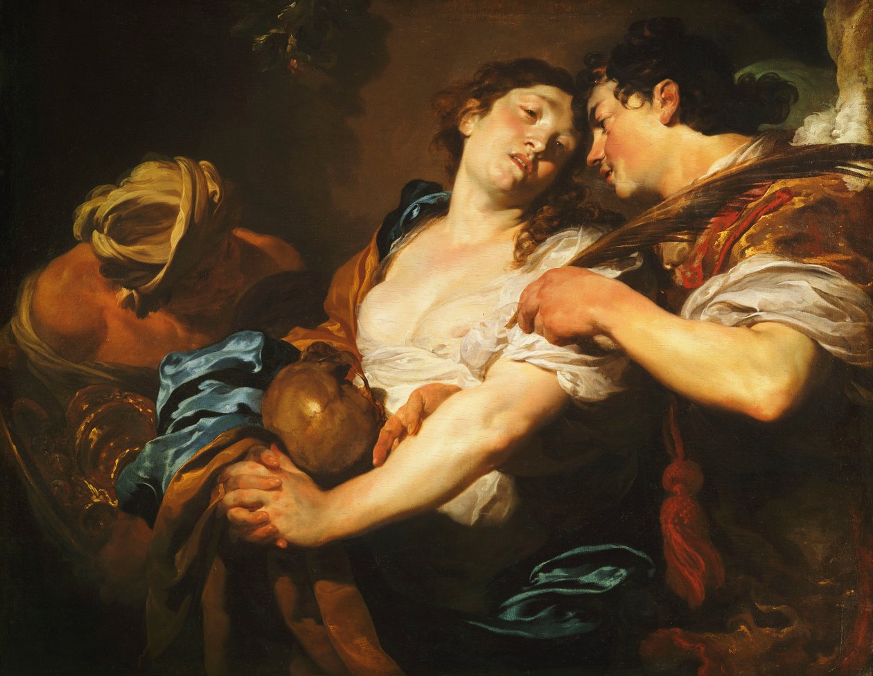 A Repentant Sinner Turning Away from Temptation and Offered a Palm of Salvation by an Angel by Johann Liss or Lis or von Lys