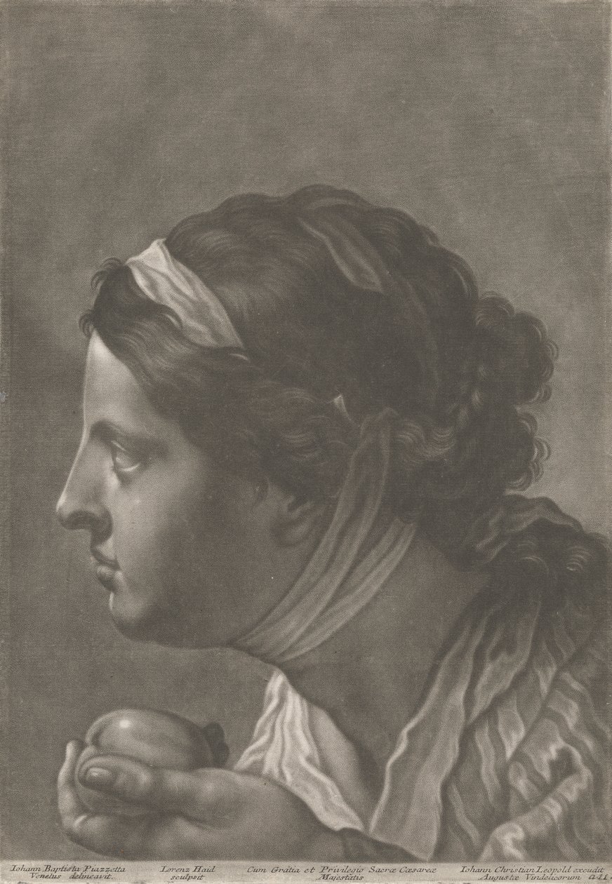 Portrait of a Woman Holding Fruit by Johann Lorenz Haid