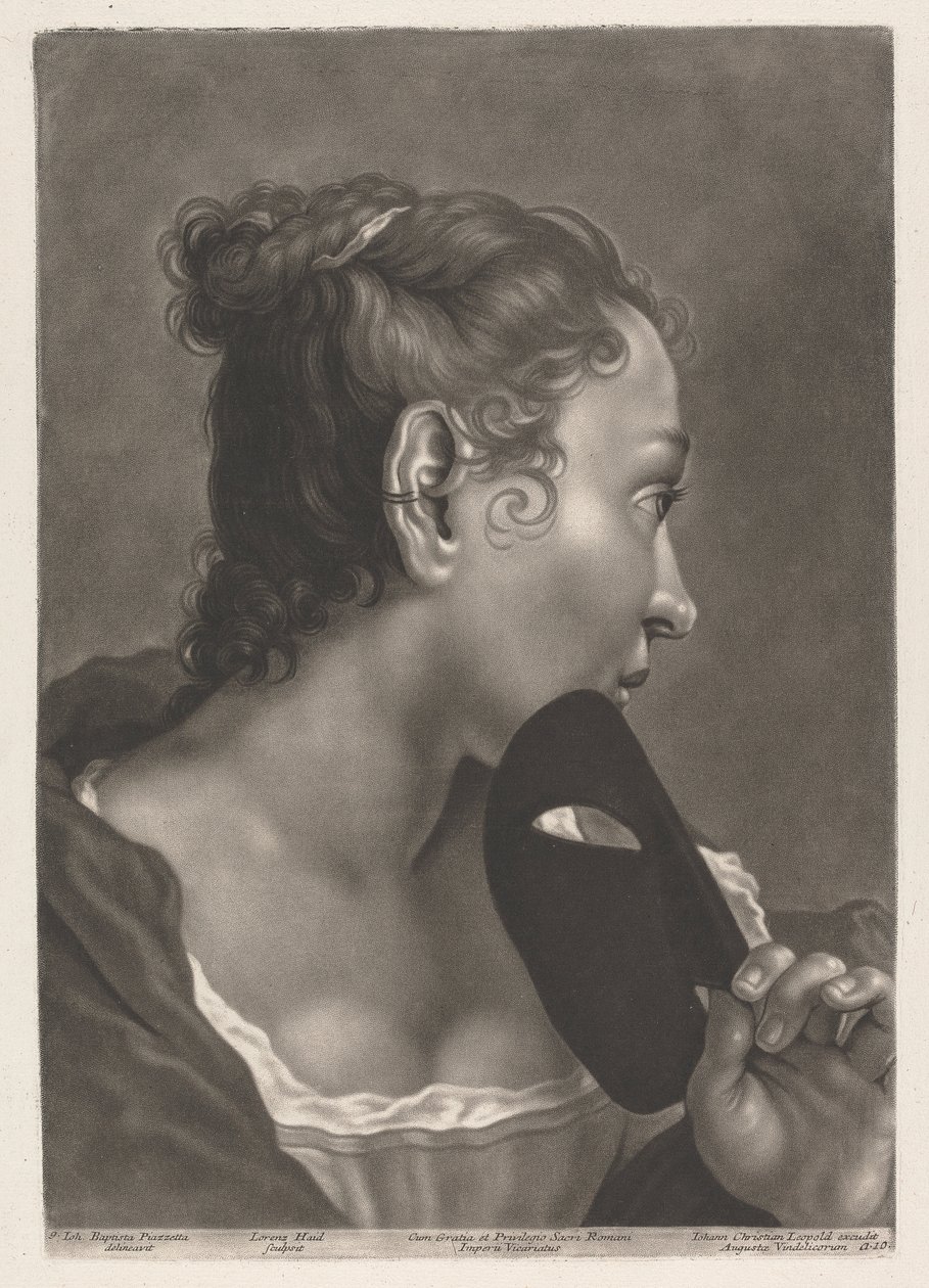Portrait of a Woman with Mask by Johann Lorenz Haid