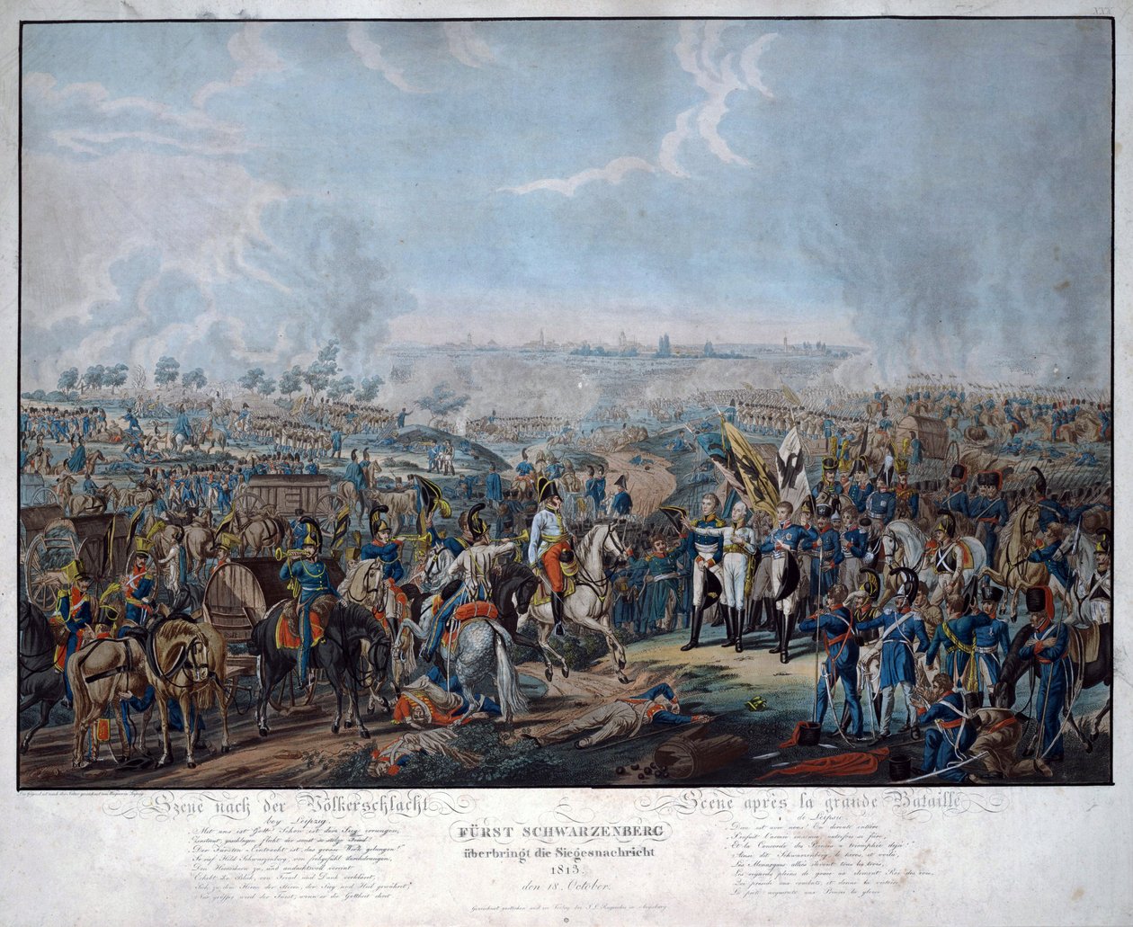 Battle of Leipzig (Battle of Nations), October 1813 by Johann Lorenz Rugendas