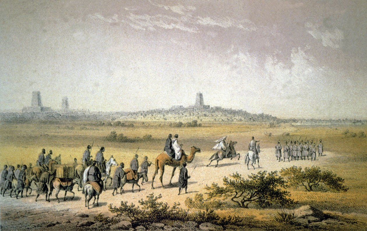 Heinrich Barth approaching Timbuktu, c.1860 by Johann Martin (after) Bernatz