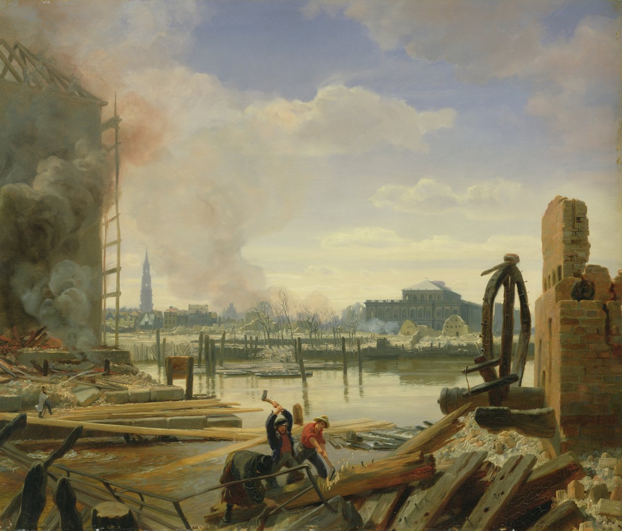 Hamburg after the Fire of 1842 by Johann Martin Gensler