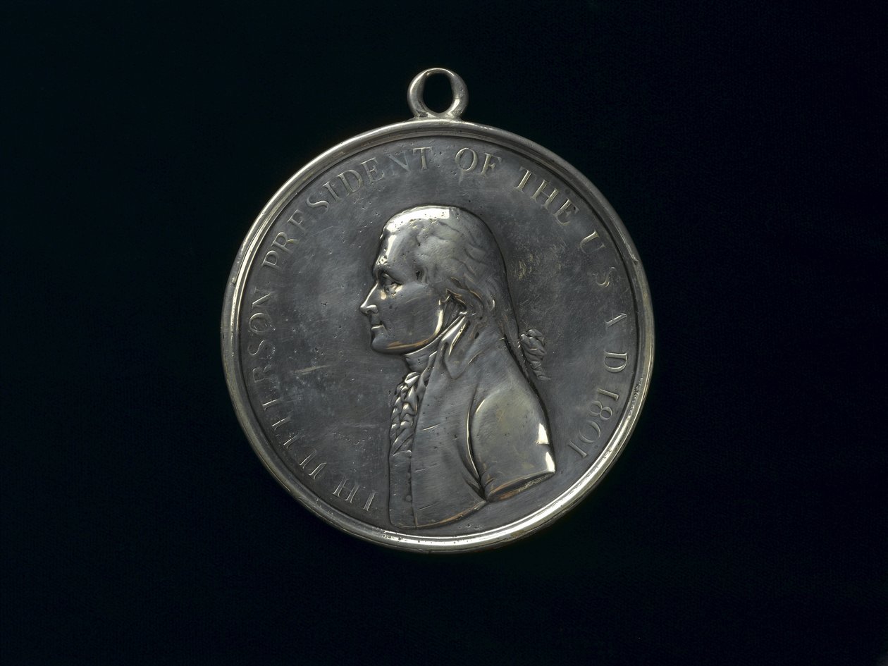 Thomas Jefferson Indian Peace Medal, c.1801 (silver) by Johann Mathias Reich