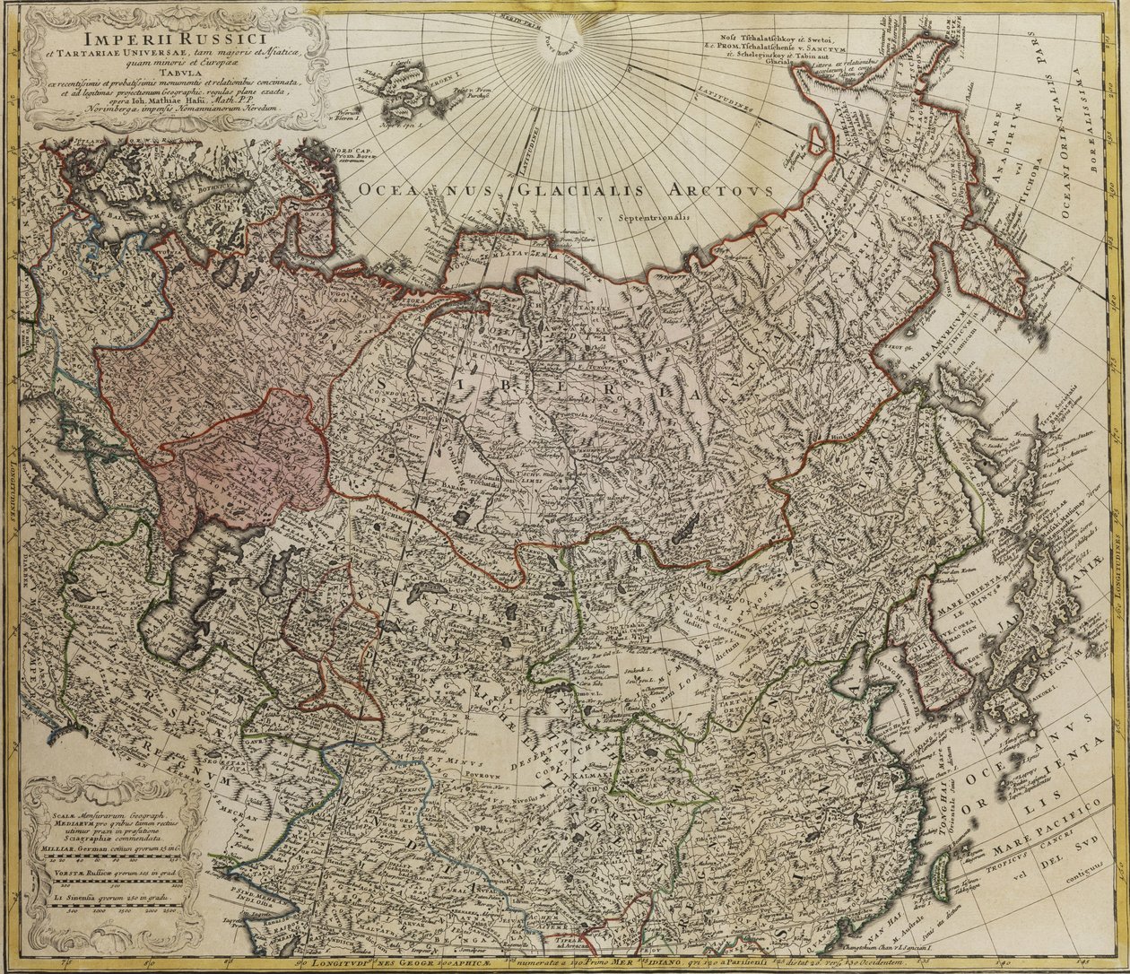 Map of Russia by Johann Matthias Hase