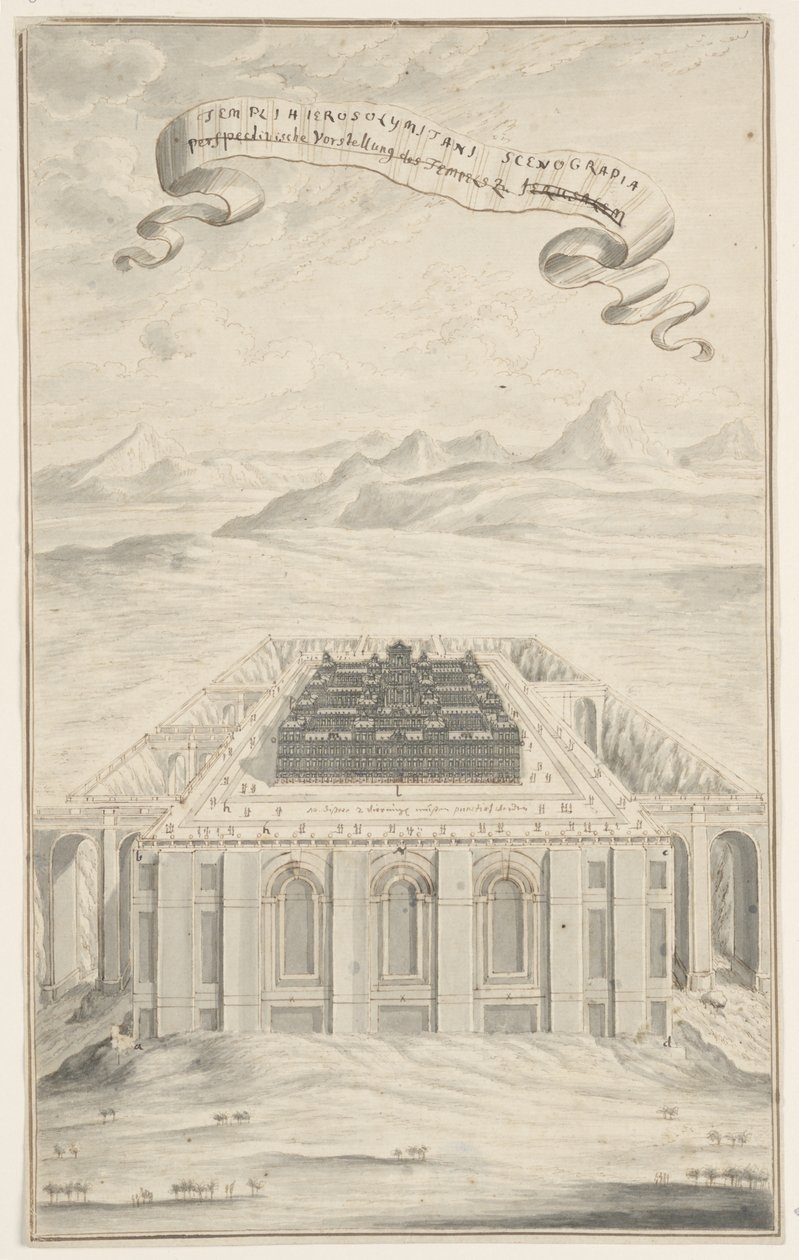 Study for The Temple in Jerusalem, Plate 424, Physica Sacra by Johann Melchior Füssli