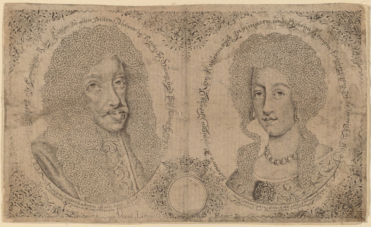 Leopold I and Eleanor of Austria by Johann Michael Puchler