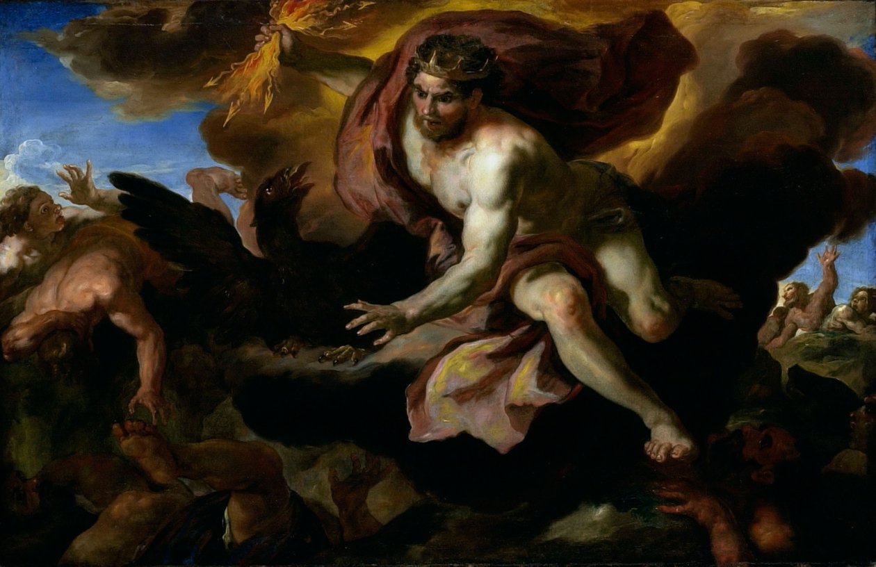 Jove casts his Thunderbolts at the Rebellious Giants, c.1690-95 by Johann Michael Rottmayr